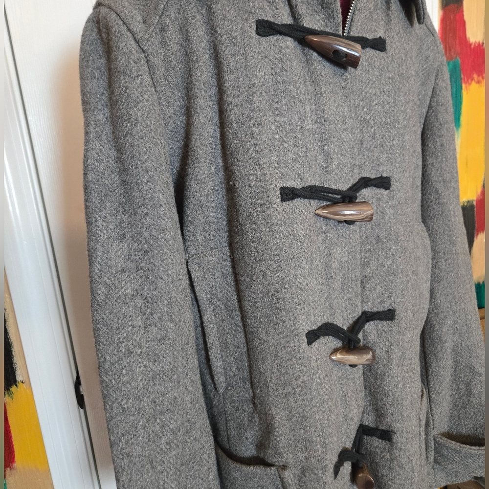 Banana Republic Gray Wool Blend Zip Up Collar Jacket Medium - Picture 2 of 12